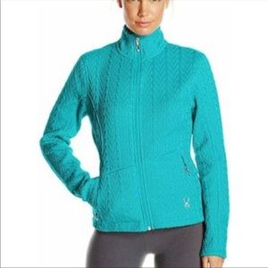 SPYDER Major Cable Knit Stryke Full Zip Fleece Sweater Jacket Size M